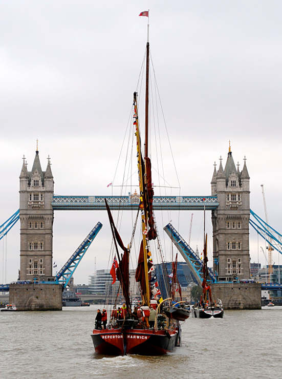 There she goes, the Tower Bridge salute — Picture by Renee Waite